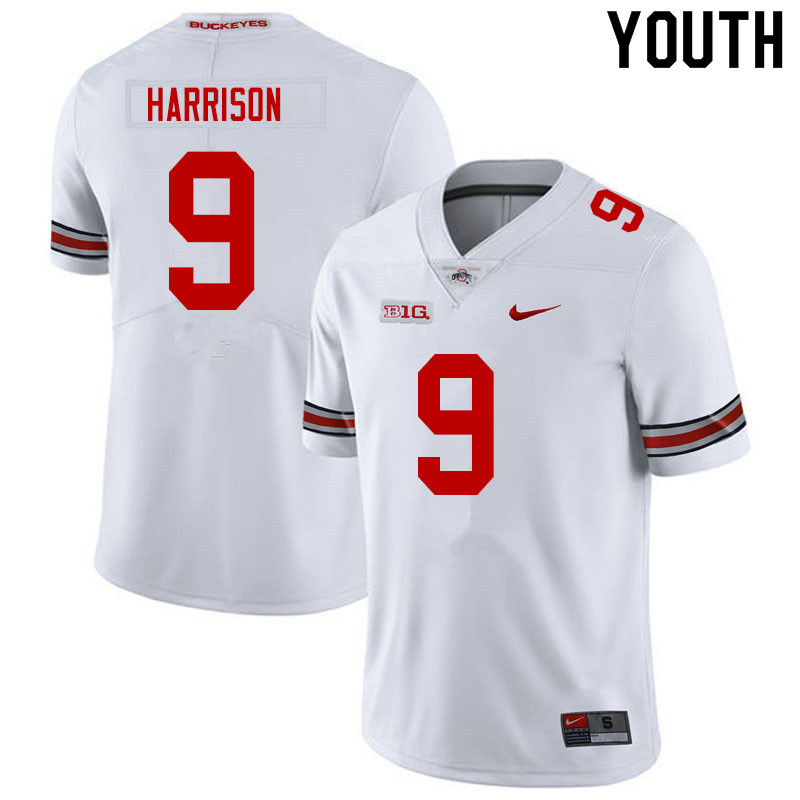 Youth Ohio State Buckeyes #9 Zach Harrison White Authentic College Stitched Football Jersey 23GT044SM